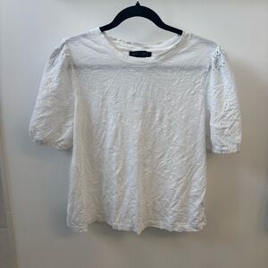 Sanctuary White Short Sleeve Eyelet Top